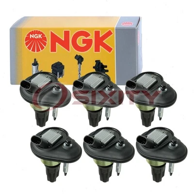 6 pc NGK Ignition Coil for 2004-2005 GMC Envoy XUV 4.2L L6 Spark Plug Wire ln - Image 1 of 4