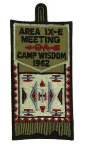 1962 Area IX-E Meeting TX Camp Wisdom Flap BLK Bdr (TS1137) - Picture 1 of 2