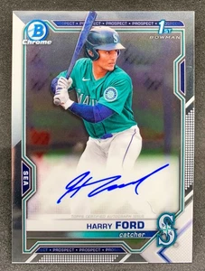 2021 Bowman Draft Chrome HARRY FORD Seattle Mariners Rookie Prospect 1st Auto SP - Picture 1 of 2