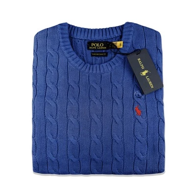 Suéter de algodón Polo Ralph Lauren tejido con cable para hombre. Auténtico nuevo Foto 1 de 4