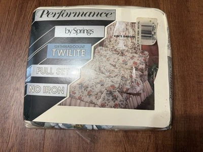 Hoja Completa Vintage Performance by Springs Percal Kims Jardín Estampado Floral ¡NUEVA! Foto 1 de 4