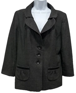 Classiques Entier Blazer Womens 14 Charcoal Lining Pockets Single Breast Buttons - Picture 1 of 12