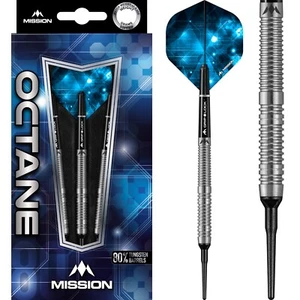 Mission | Octane | Soft Tip Darts Set | Tungsten Twin Ring | 18g - 20g - Picture 1 of 1