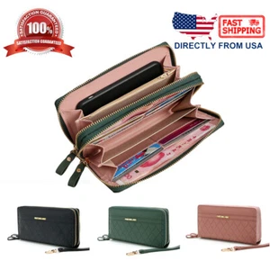 Large Capacity Women Ladies Long Leather Wallet ID Card Cash Phone Holder Purse - Picture 1 of 17