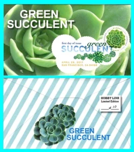 Green Succulent $1.15 Global Forever First Day Cover with Color Cancel - Picture 1 of 1