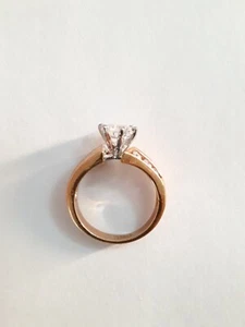Size 7.5 Gold Plated Ring with CZ Zircon Stone - Picture 1 of 4