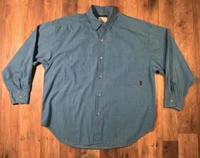 Vintage Esprit Sport Shirt Mens L All Over Print 80s 90s Retro Blue Spiral AOP - Image 1 of 4