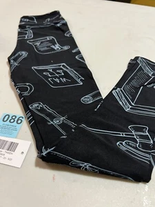 LuLaRoe Tween Leggings #86 schwarz Law Judge Hammer Größe 00-0 - Bild 1 von 3