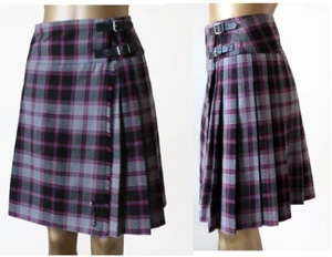 Lochcarron Scotland Wool Kilt Skirt UK 8 100% Wool Tartan Plaid Wrap Pleated NEW - Picture 1 of 7
