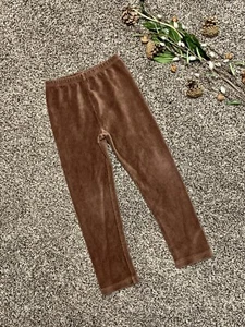 Little Girls Vintage 2005 Gymboree Brown Velour Ribbed Leggings Size 5 - Picture 1 of 6