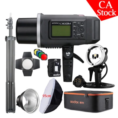 US Godox AD600BM HSS Outdoor Flash H600B Extend Head 95cm Softbox Barndoor Kit - Image 1 of 4
