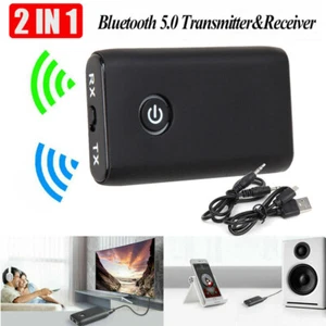 Bluetooth 5.0 Transmitter Receiver 2 IN 1 Wireless Audio 3.5mm Jack Aux Adapter - Picture 1 of 11