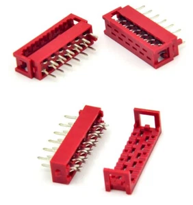 Micro Match Red 2.54mm Pitch Double Row Male DIP 215570 Box Header Connector - Picture 1 of 4