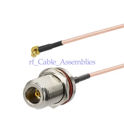 N female with nut to MCX male plug right angle Pigtail RG316 Cable 20cm for WiFi - Image 1 of 4