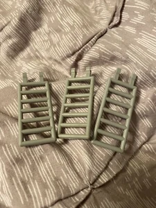 LEGO Parts~ (3) Bar 7 x 3 w Double Clips (Ladder) 6020 LT BLUISH GRAY - Picture 1 of 1
