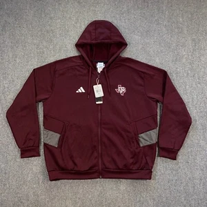 Texas A&M University Aggies Adidas Full Zip Hoodie Erwachsene XXL Rot Jacke Logo - Bild 1 von 22