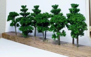 New Multi Scale Model Tree Scenery 10 Pcs Green Deciduous Trees 3 9/16" & 2 3/4" - Picture 1 of 1