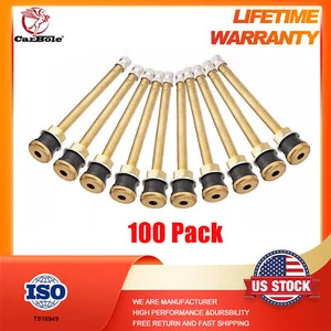 100 Packs TR573 Tubeless Tires Vacuum Pure Copper Truck Tire Valve Stem Wheels - Picture 1 of 12