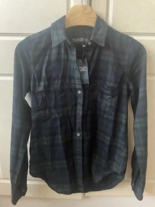 Abercrombie and Fitch Green Black Blue Shirt Size 2XS - Picture 1 of 5