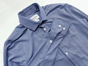 Camisa Mizzen + Principal Spinnaker Para Hombre Pequeña Azul Borde Cuadros Rendimiento Cuadros - Imagen 1 de 7