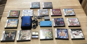 Nintendo DSi Blue Lot Bundle with 16 Games & Soft Case And Charger - Picture 1 of 9