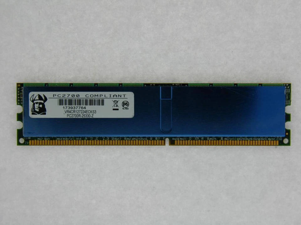 Viking VR4CR127224ECKS3 4GB DDR SDRAM PC-2700 ECC CL2.5 184-Pin DIMM Memory - Image 1 of 1
