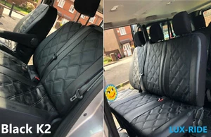 TAILORED SEAT COVERS For RENAULT TRAFIC MINIBUS 9 SEATS 2009 - 2014 ART. LEATHER - Picture 1 of 10