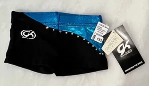 GK CHEER CHILD X-SMALL BLACK DRYTECH SEAGLASS FOIL JA LOW RISE DANCE SHORTS CXS - Picture 1 of 7