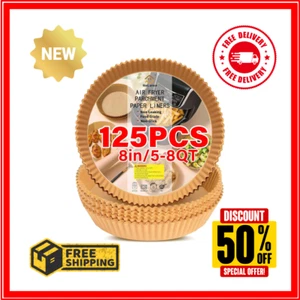 125 PCS Air Fryer Disposable Paper Liners Non-stick Parchment Oil-proof 7.9inch - Picture 1 of 24