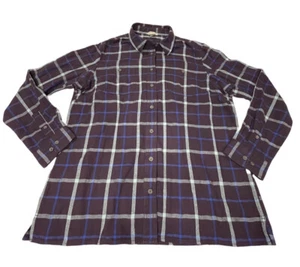 Duluth Trading Co Womens Purple Plaid Flannel Shirt Size Large - Picture 1 of 4