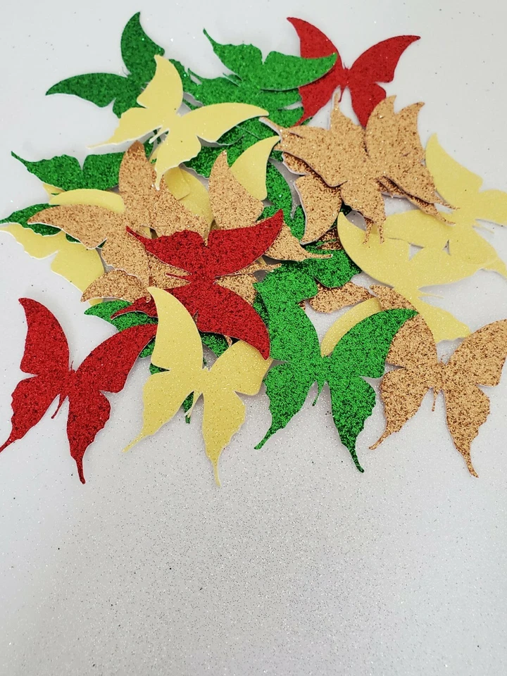 Mesa borboleta confete 2 lados glitter corte 60 peças - Imagem 1 de 1