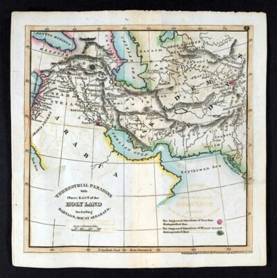 Mapa Lothian 1831 Antigua Mesopotamia Paraíso Babilonia Monte Arrahat Foto 1 de 4