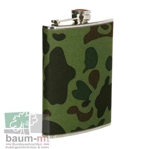 Flachmann Camouflage Edelstahl Taschenflasche Outdoor woodland Survival - Bild 1 von 3