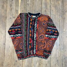 Coogi Jumper Knit Vintage Knitted Vapour Waaves Cosby Sweater, Black, Mens XL