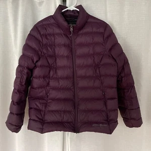 Eddie Bauer Damen Gänsedaunen Puffer Jacke Amethyst Größe PL Packbar Travel - Bild 1 von 7