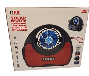 QFX R-40 Multi-Functional FM Radio +Bluetooth+USB/SD/AUX+Flashlight+Cooling Fan - Picture 1 of 4