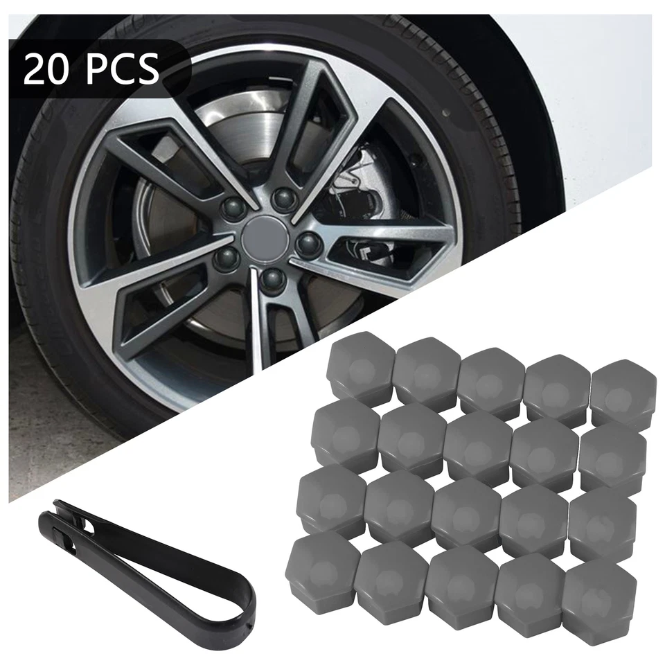 17mm WHEEL NUT BOLT COVERS LOCKING CAPS SET ROUND For Audi A1 A3 A4 A5 A6 A7 Foto 1 de 4