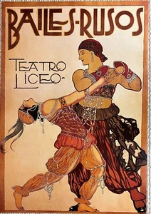 Leon Bakst Baile-Rusos Advertising Poster 25" x 36" - Picture 1 of 1