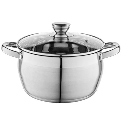 FLORINA Pentola in Acciaio Inox (6 l) 24 cm I Pentola con Coperchio in Vetr 7vkC - Immagine 1 di 4