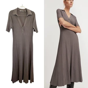 Country Road size XL 16 (12 US) Taupe Beige Compact Ribbed Knit Polo Dress - Bild 1 von 24