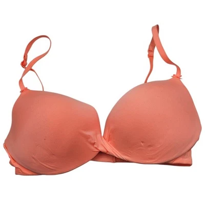 Victorias Secret Sz 36D Classic Plunge Bra Pastel Orange Padded - Image 1 of 4