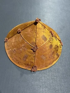 Vintage Vietnamese Japanese Oriental Asian Cotton Silk Woven Cone Hat Adult - Picture 1 of 3