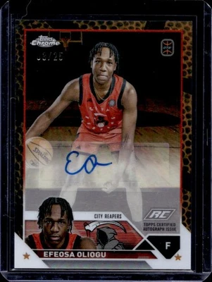 2023-24 Topps Chrome OTE Efeosa Oliogu Auto RC Orange Basketball Refractor #3/25 - Image 1 of 2