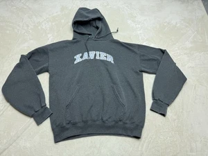Xavier Musketeers Hoodie Mens Medium Gray Stitching Spell Out Vintage Adult - Picture 1 of 13