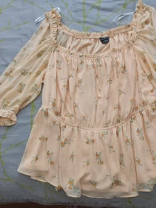 City Chic Shirred Blouse Top XXL 24 Brand New - Picture 1 of 1