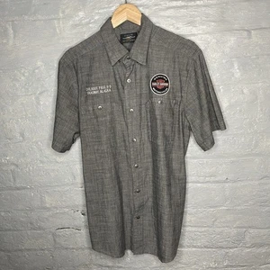 Camisa de Colección Harley Davidson Motocicletas Para Hombre Gris Botón Manga Corta Mediana - Imagen 1 de 12