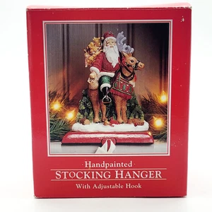 Porta medias de hierro fundido pintado a mano POTPOURRI 1996 Santa reno Navidad - Imagen 1 de 12