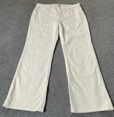 Y2K J Crew Flared Pants Women’s 32T Ivory High Rise Casual Preppy Modern Classic - Image 1 of 4