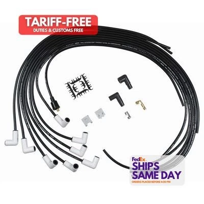 Accel ACL9001C Black 8 mm Spark Plug Wire Kit fits V8 Performance Racing Parts - Image 1 of 4