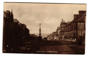 Cartolina Scozia Ivergordon, High Street, RPPC, non viaggiata, posta leggera c.1900 - Foto 1 di 2